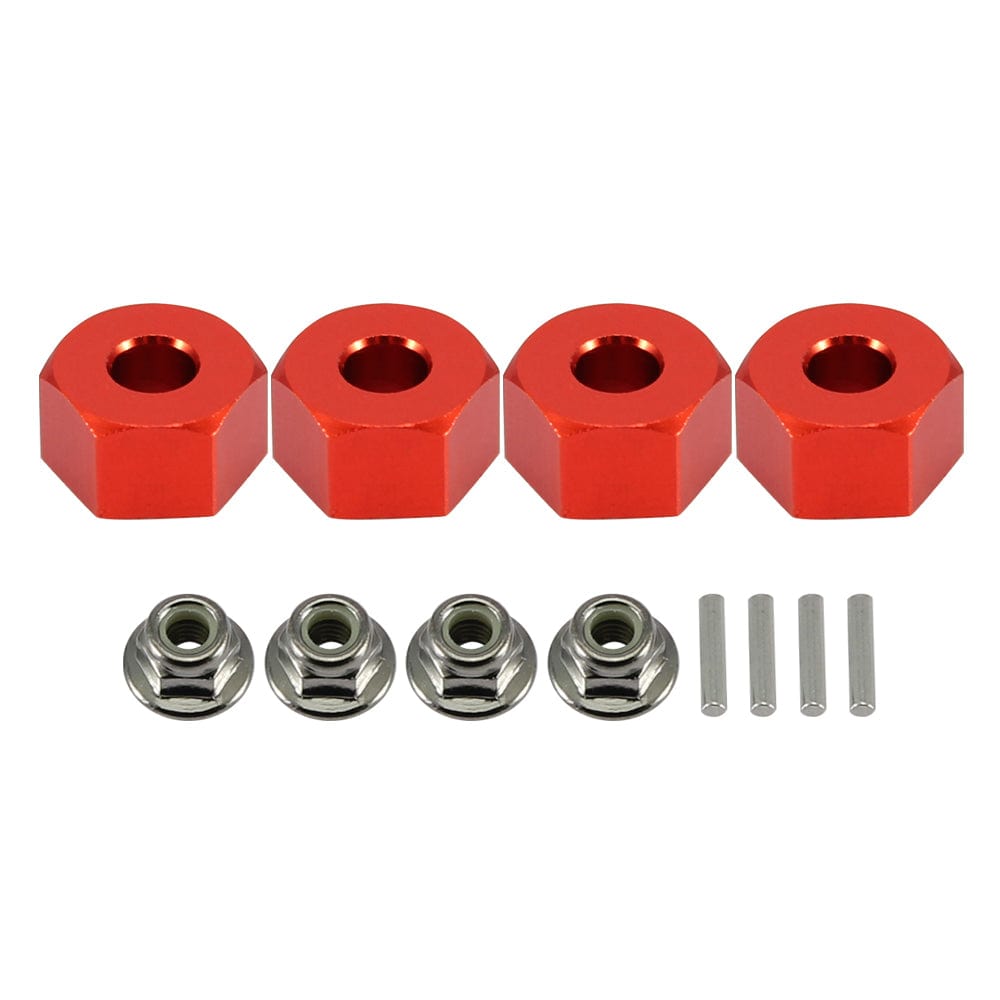 RCAWD TRAXXAS SLASH Red RCAWD 1/10 Slash 12mm Aluminum Wheel Hex (4Pcs) & M4 Locknut (4Pcs)