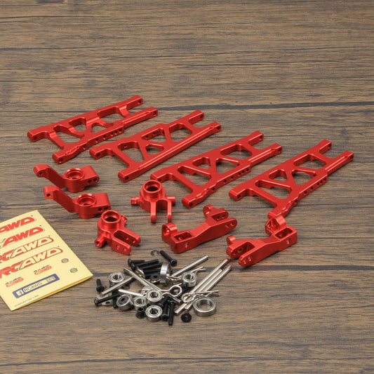 RCAWD TRAXXAS SLASH Red RCAWD Slash 4x4 Aluminum Steering Blocks and Alloy Suspension Arms Set