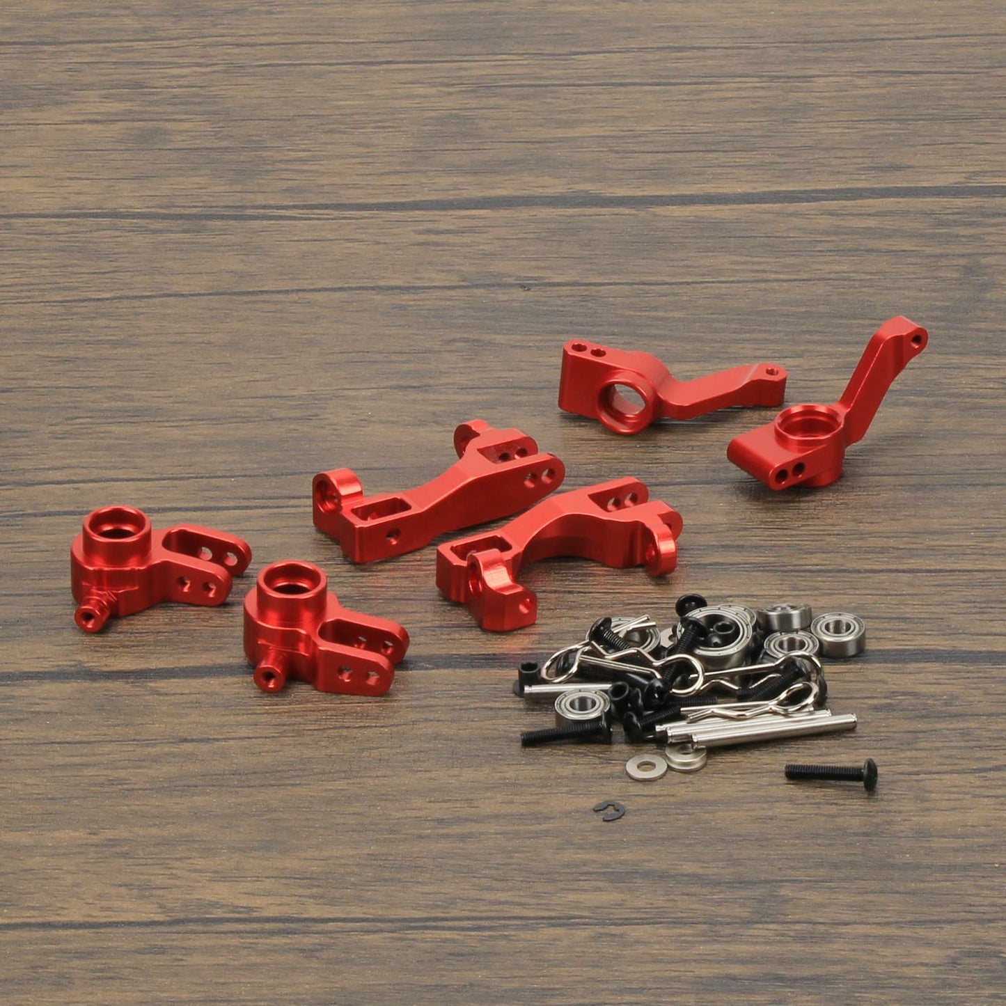 RCAWD TRAXXAS SLASH Red RCAWD Slash 4x4 Aluminum Steering Blocks Caster Blocks C-Hubs Stub Axle Carriers with Ball Bearings Kit