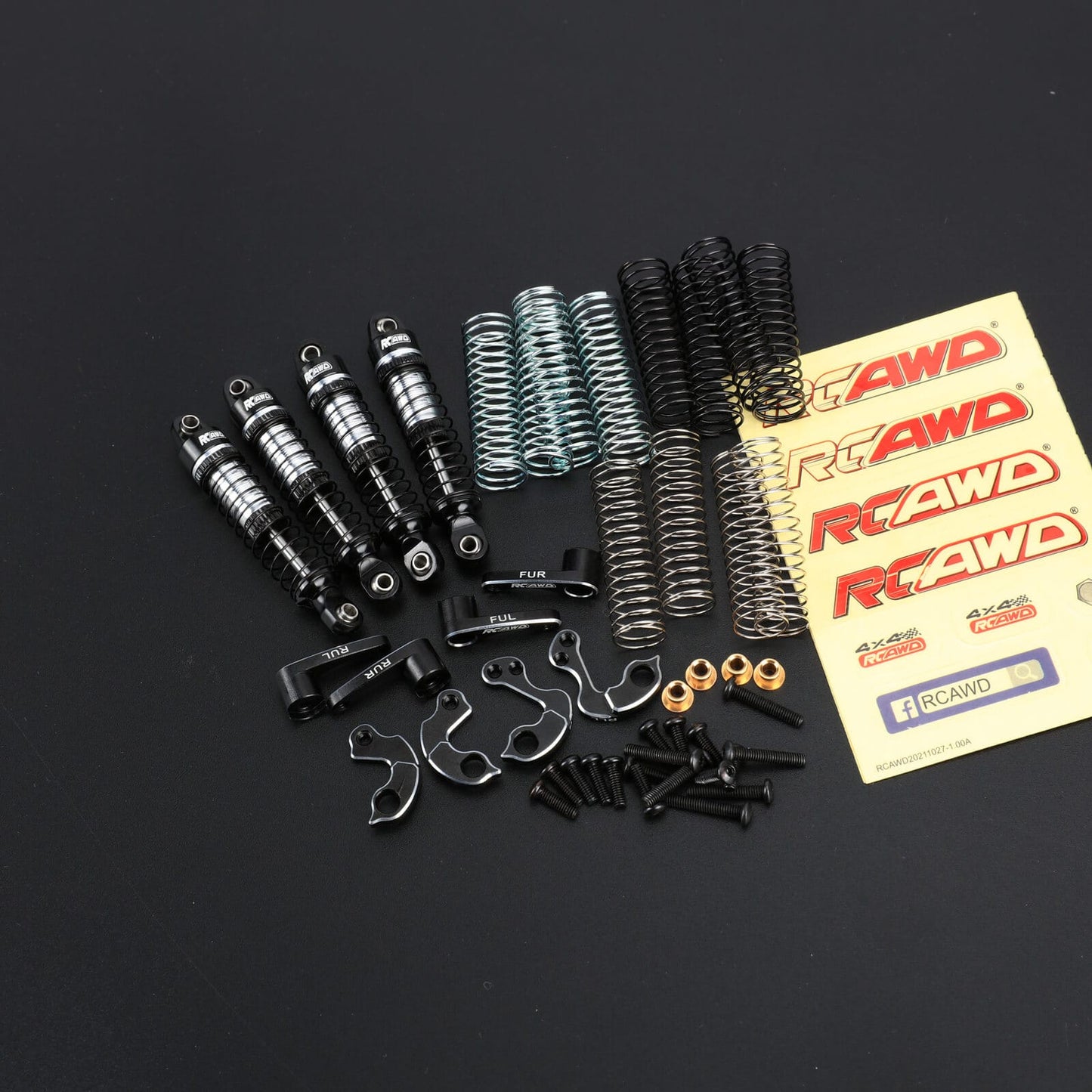 RCAWD TRAXXAS TRX4M Black RCAWD Trx4m Shocks Absorber & Shock Flex Blades Set