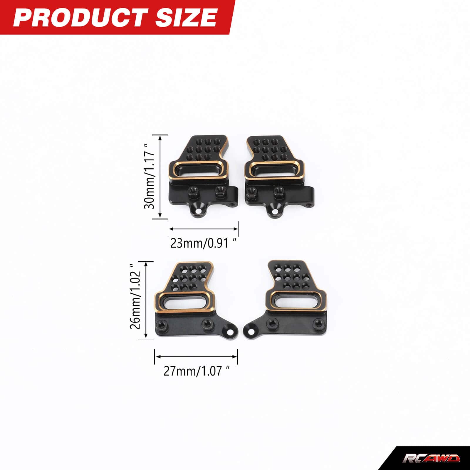 RCAWD TRAXXAS TRX4M RCAWD Brass Front Rear Shock Mounts