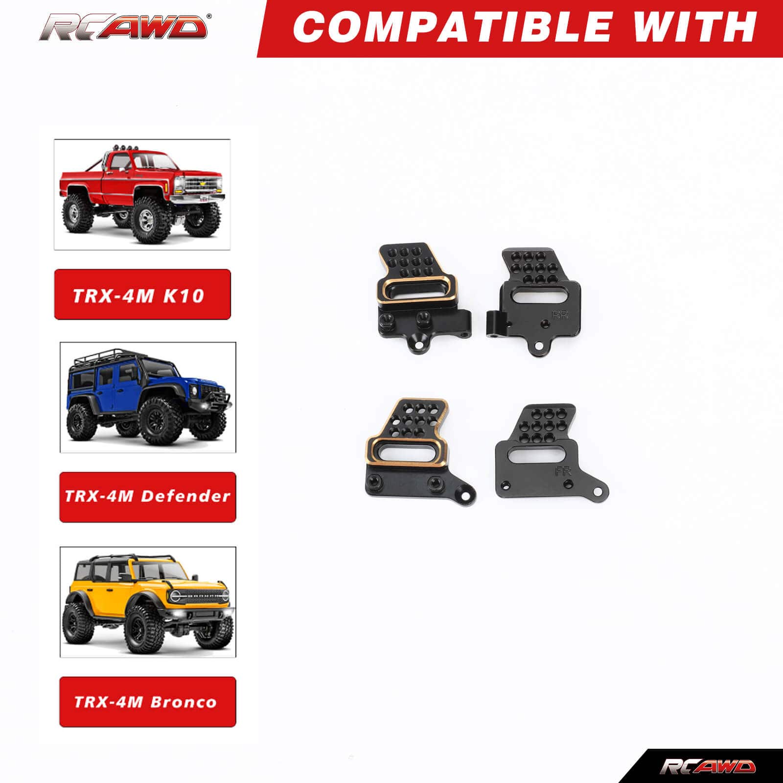 RCAWD TRAXXAS TRX4M RCAWD Brass Front Rear Shock Mounts