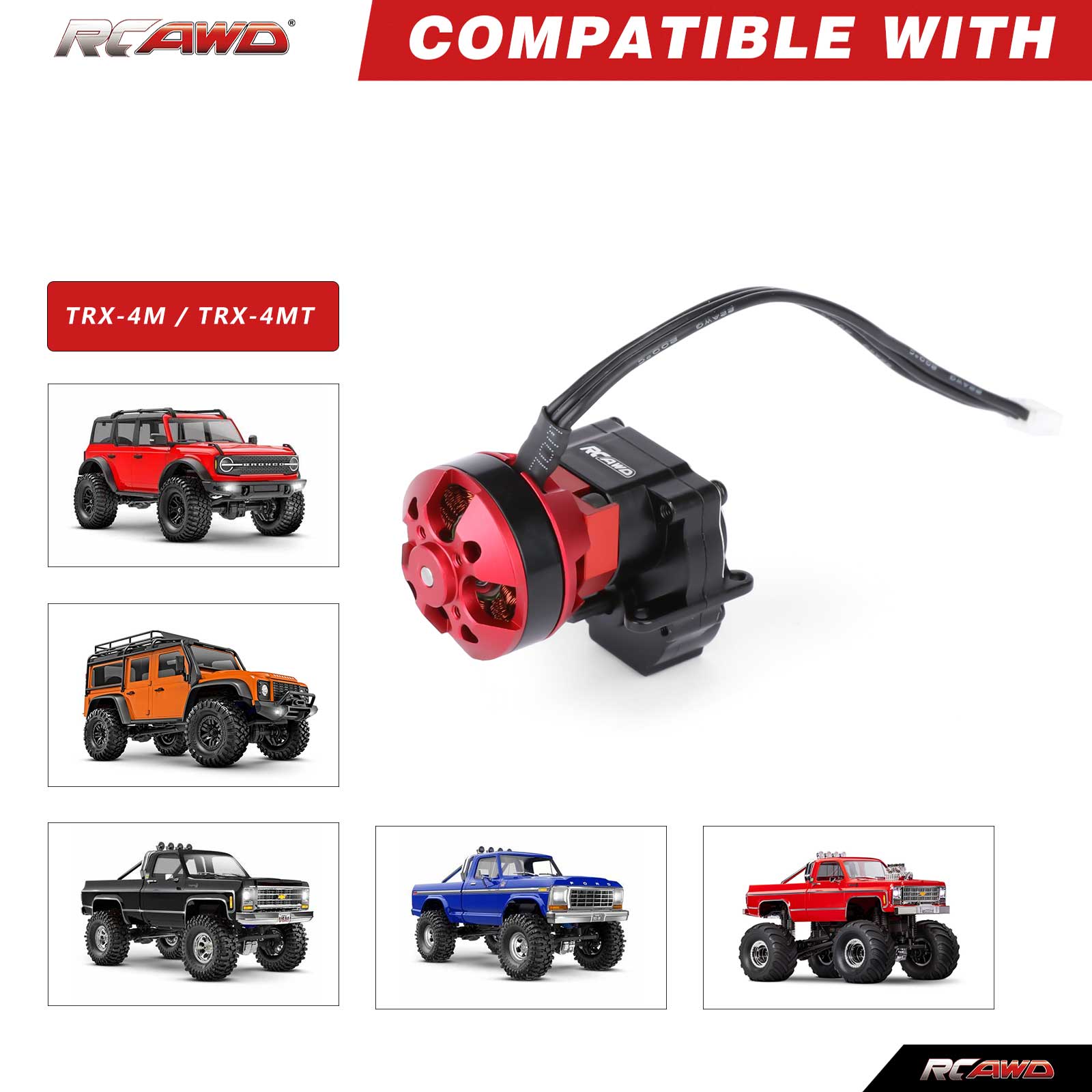 RCAWD TRAXXAS TRX4M RCAWD TRX4M 16.6:1 High Torque Brushless Motor Transmission GearBox Kit
