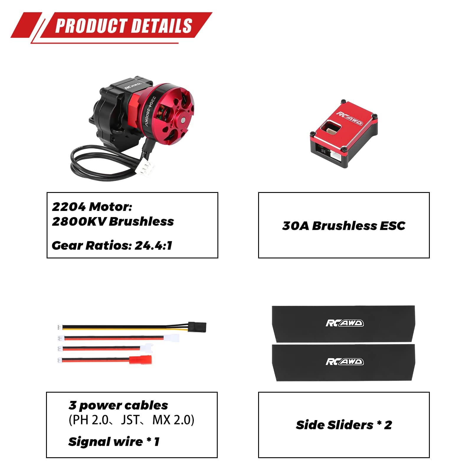 RCAWD TRAXXAS TRX4M RCAWD TRX4M 24.4:1 High Torque Brushless Motor Transmission GearBox Kit with Steel Gear