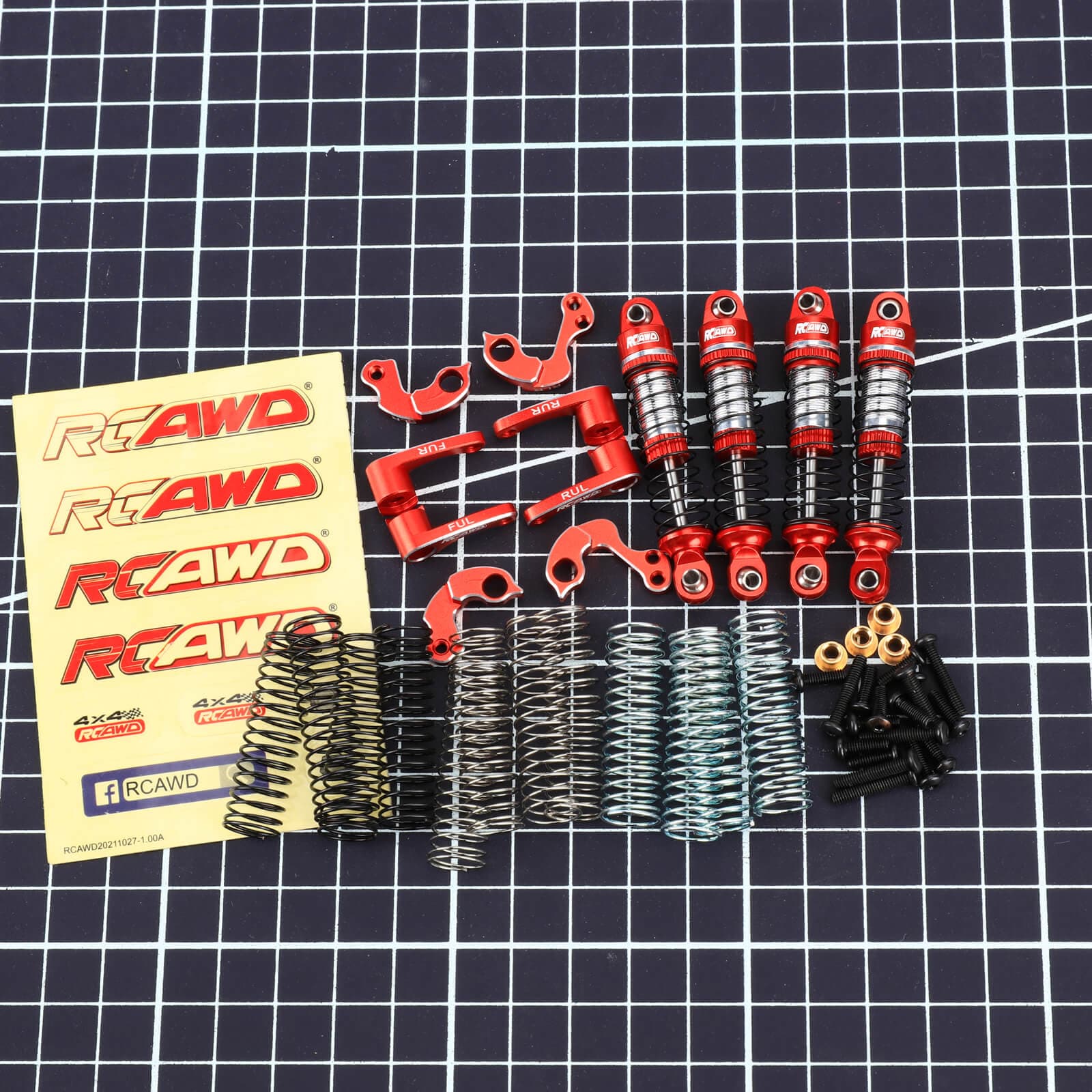 RCAWD TRAXXAS TRX4M RCAWD Trx4m Shocks Absorber & Shock Flex Blades Set