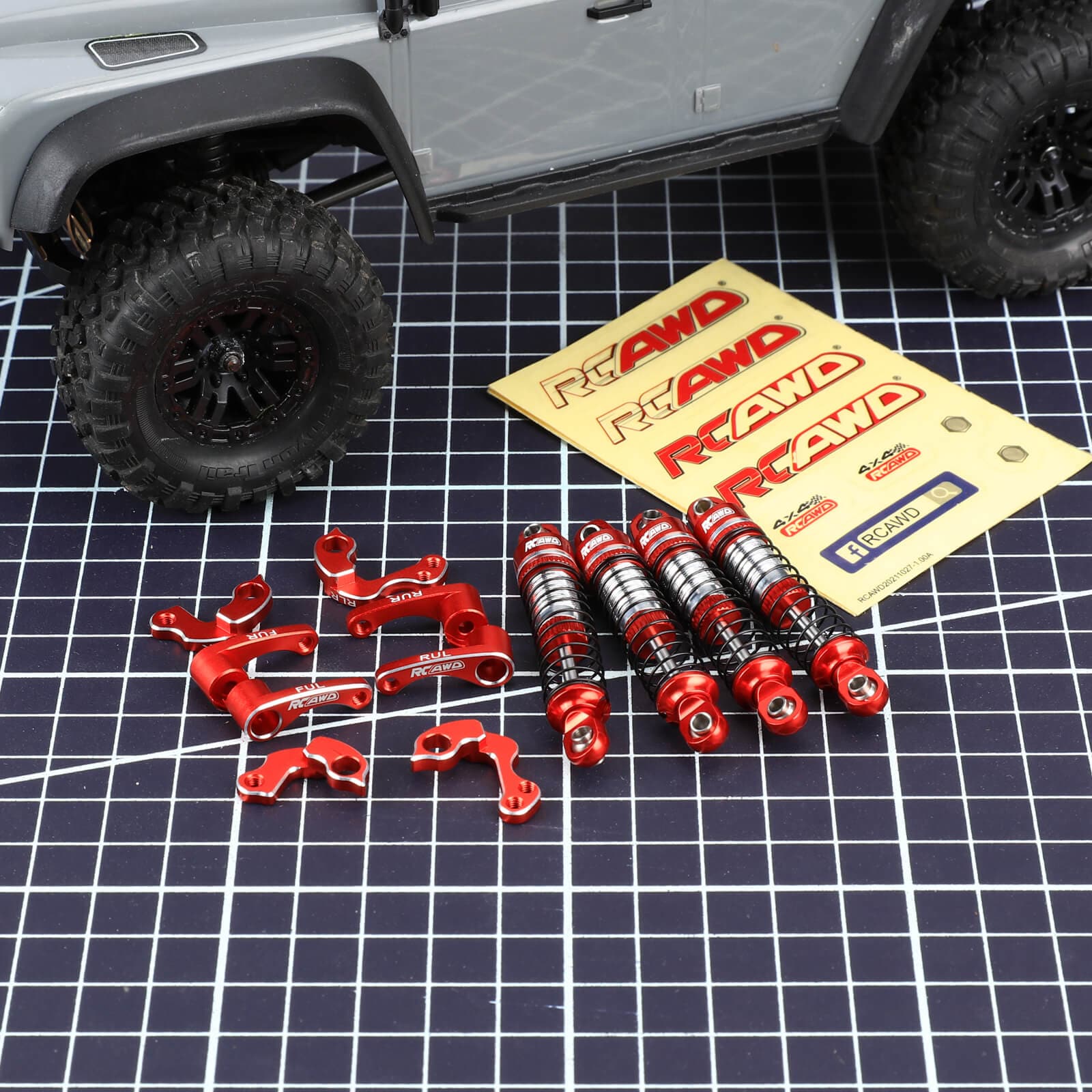 RCAWD TRAXXAS TRX4M RCAWD Trx4m Shocks Absorber & Shock Flex Blades Set
