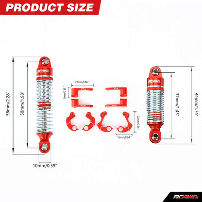RCAWD TRAXXAS TRX4M RCAWD Trx4m Shocks Absorber & Shock Flex Blades Set