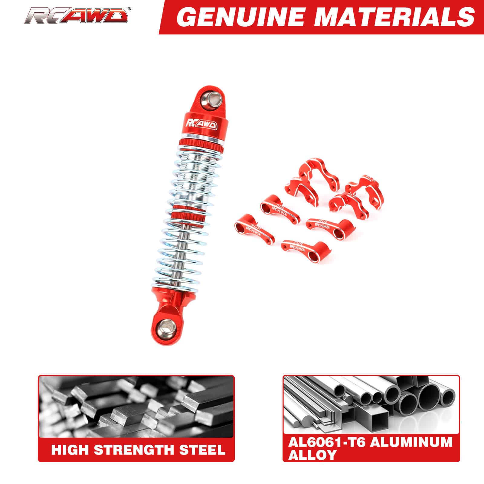 RCAWD TRAXXAS TRX4M RCAWD Trx4m Shocks Absorber & Shock Flex Blades Set