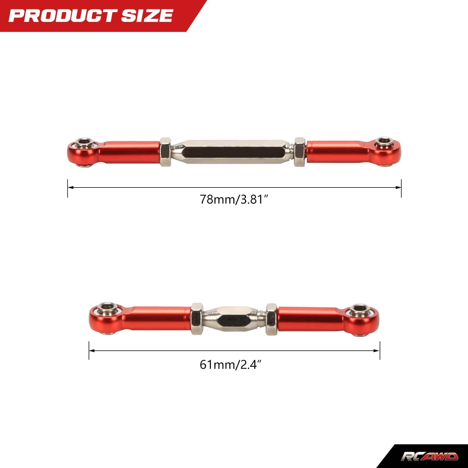 RCAWD TRAXXAS UDR Red RCAWD UDR Front Rear Linkage Set