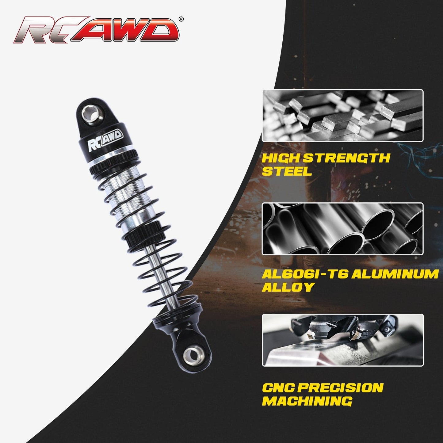 RCAWD Trx4m 50mm Oil - filled Shock Absorber with 3sets replacement springs - RCAWD