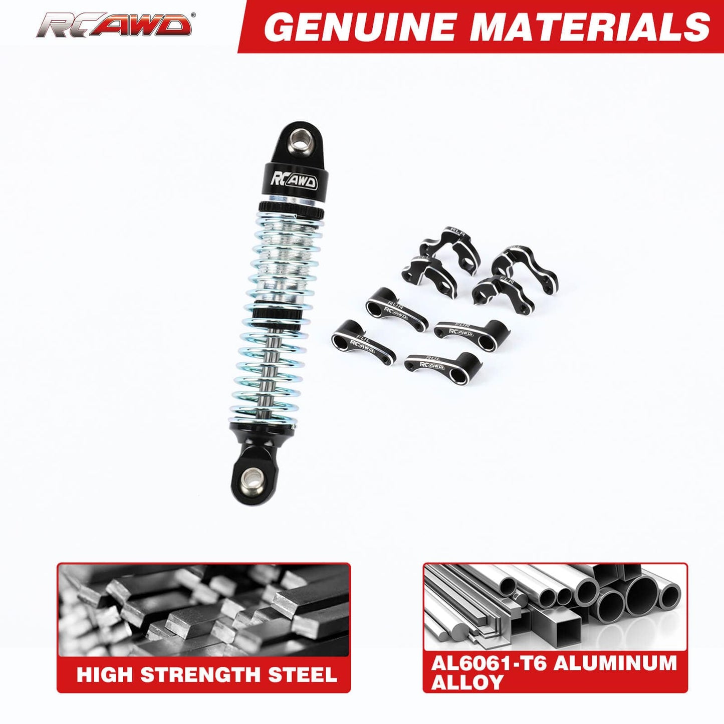 RCAWD Trx4m Shocks Absorber & Shock Flex Blades Set - RCAWD