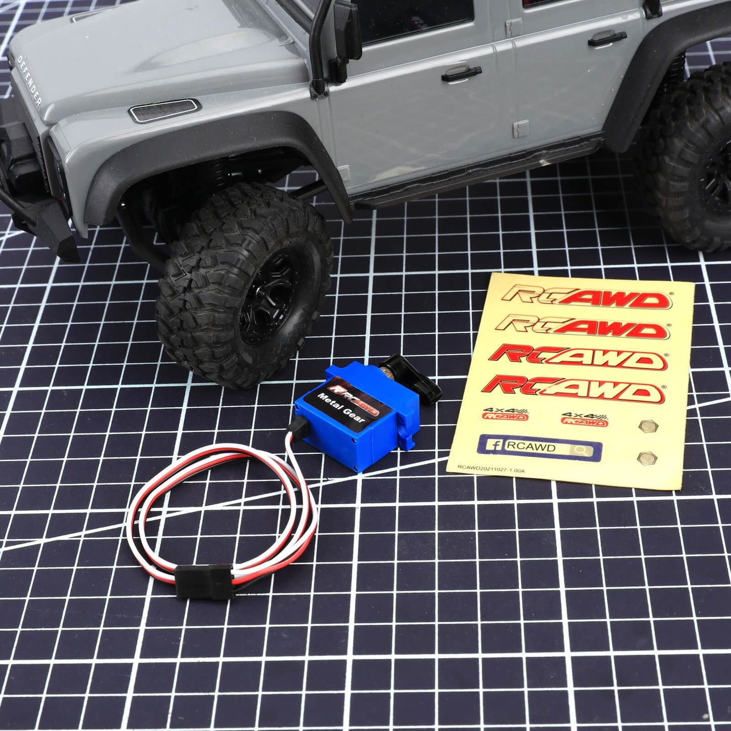 RCAWD TRXXAS TRX4M Blue RCAWD Trx4m Servo 25t 2.6kg with Aluminium Servo Arm