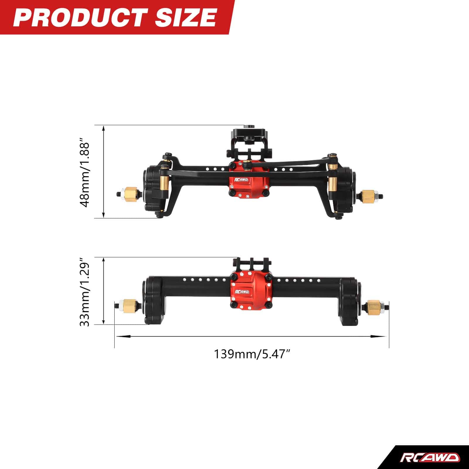 RCAWD TRX4M 10mm Widened Differential Portal Axle Assembly Set with Di