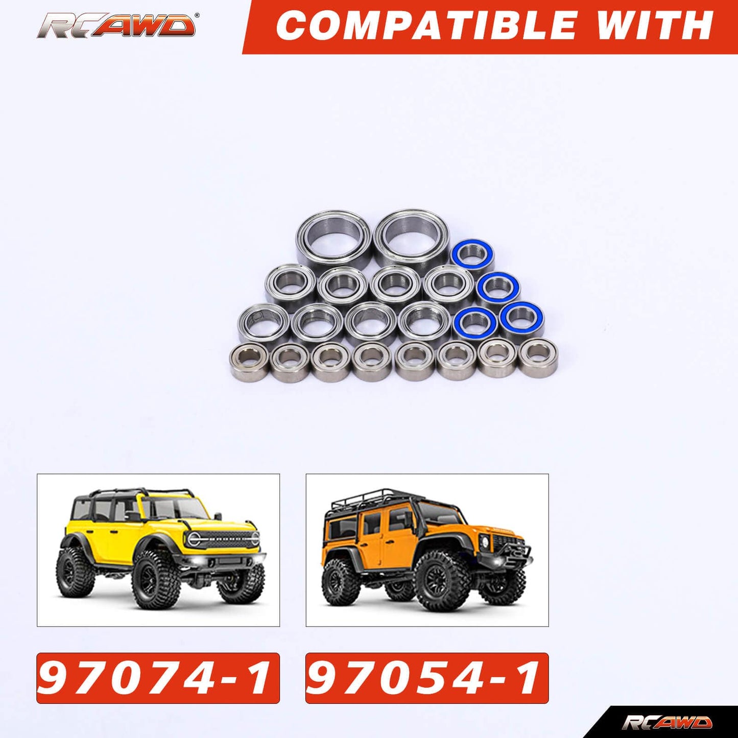 RCAWD TRXXAS TRX4M Full set RCAWD Full Bearings Set for Trx4m Upgrades