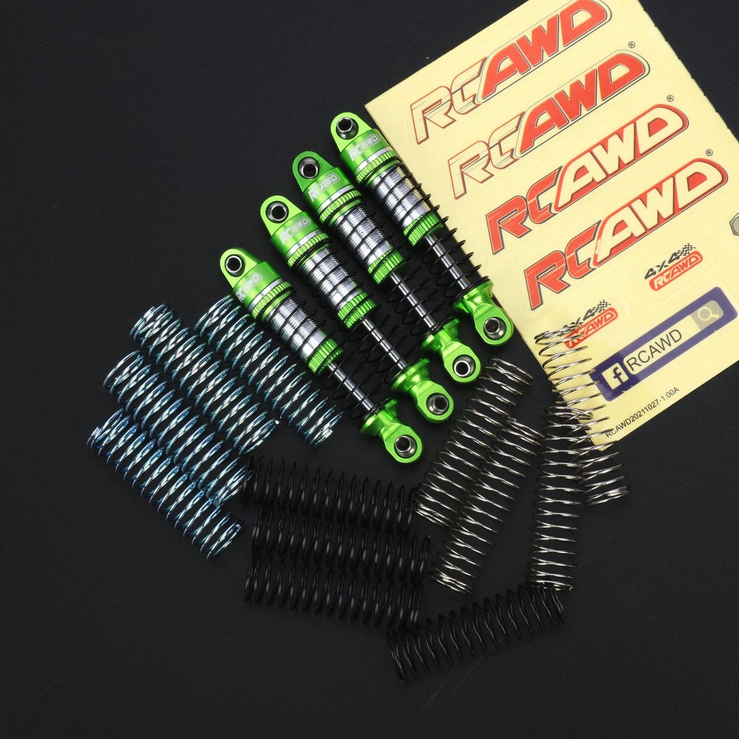 RCAWD TRXXAS TRX4M Green RCAWD Trx4m 50mm Oil-filled Shock Absorber with 3sets replacement springs