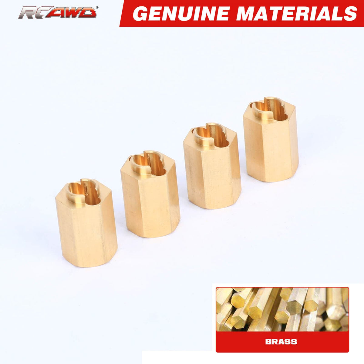 Adaptateurs Hexagonaux Extension Roue Laiton 15 Mm - Compatible TRX4 1/10 RC Crawler - Lot De 4 Adaptateurs Hexagonaux Extension Roue Laiton 15 Mm - Compatible TRX4 1/10 RC Crawler - Lot De 4