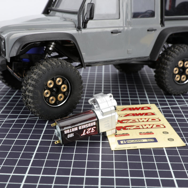 RCAWD TRXXAS TRX4M RCAWD Aluminum Complete Transmission with 32T 180 Motor for 1/18 TRX4M Upgrades