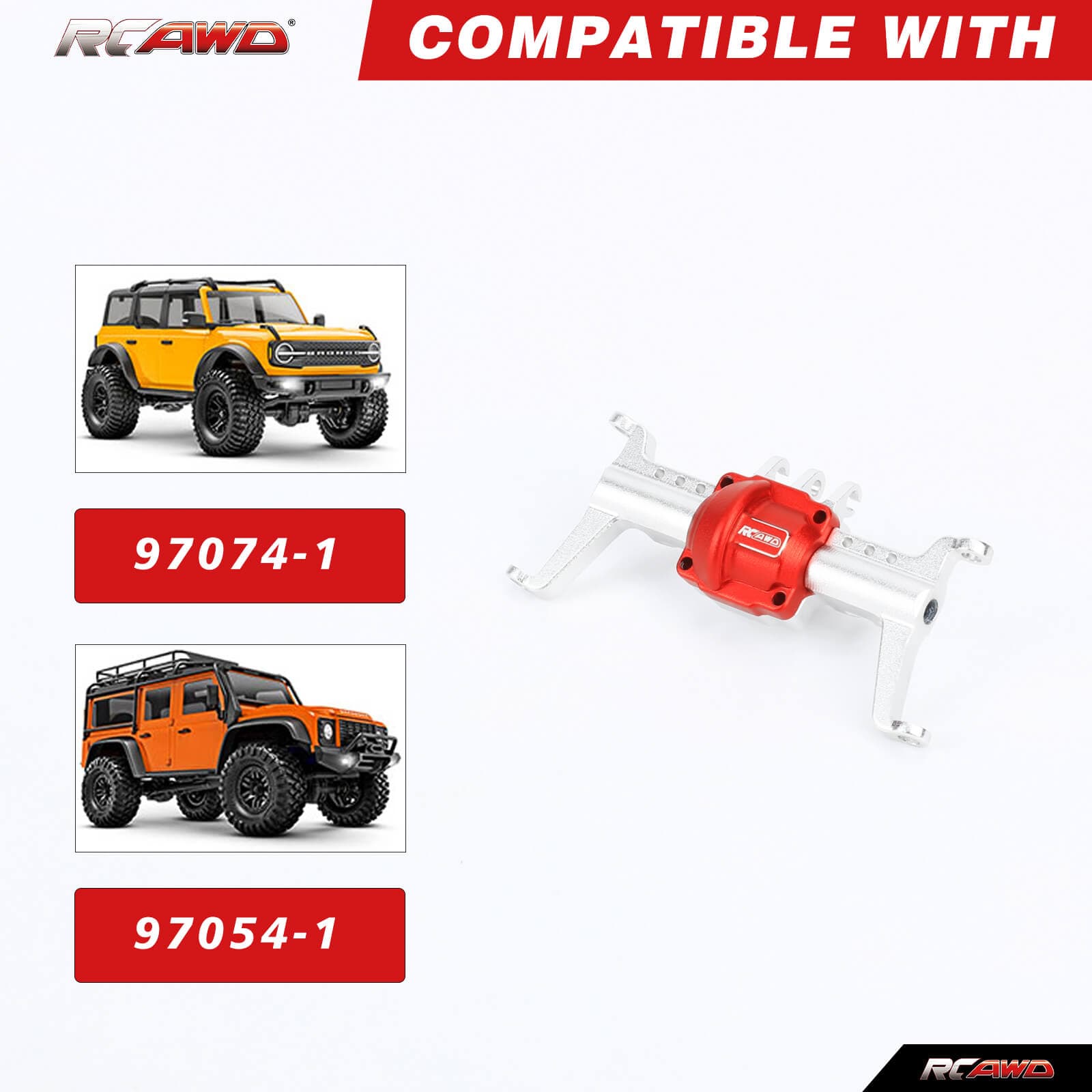 RCAWD TRXXAS TRX4M RCAWD Aluminum F/R Differential Portal Axles Housing for Trx4m Upgrades