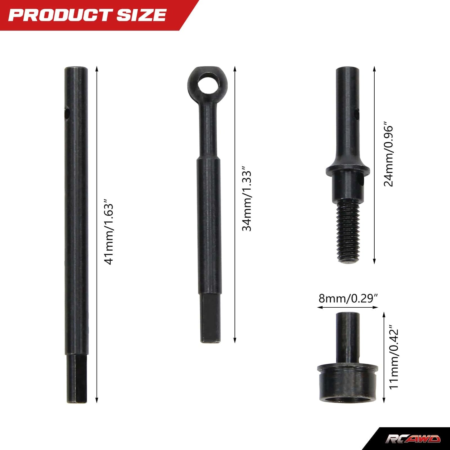 RCAWD TRXXAS TRX4M Rcawd TRAXXAS Trx4m Front Rear CVD Drive Shaft Set with Wheel Axle