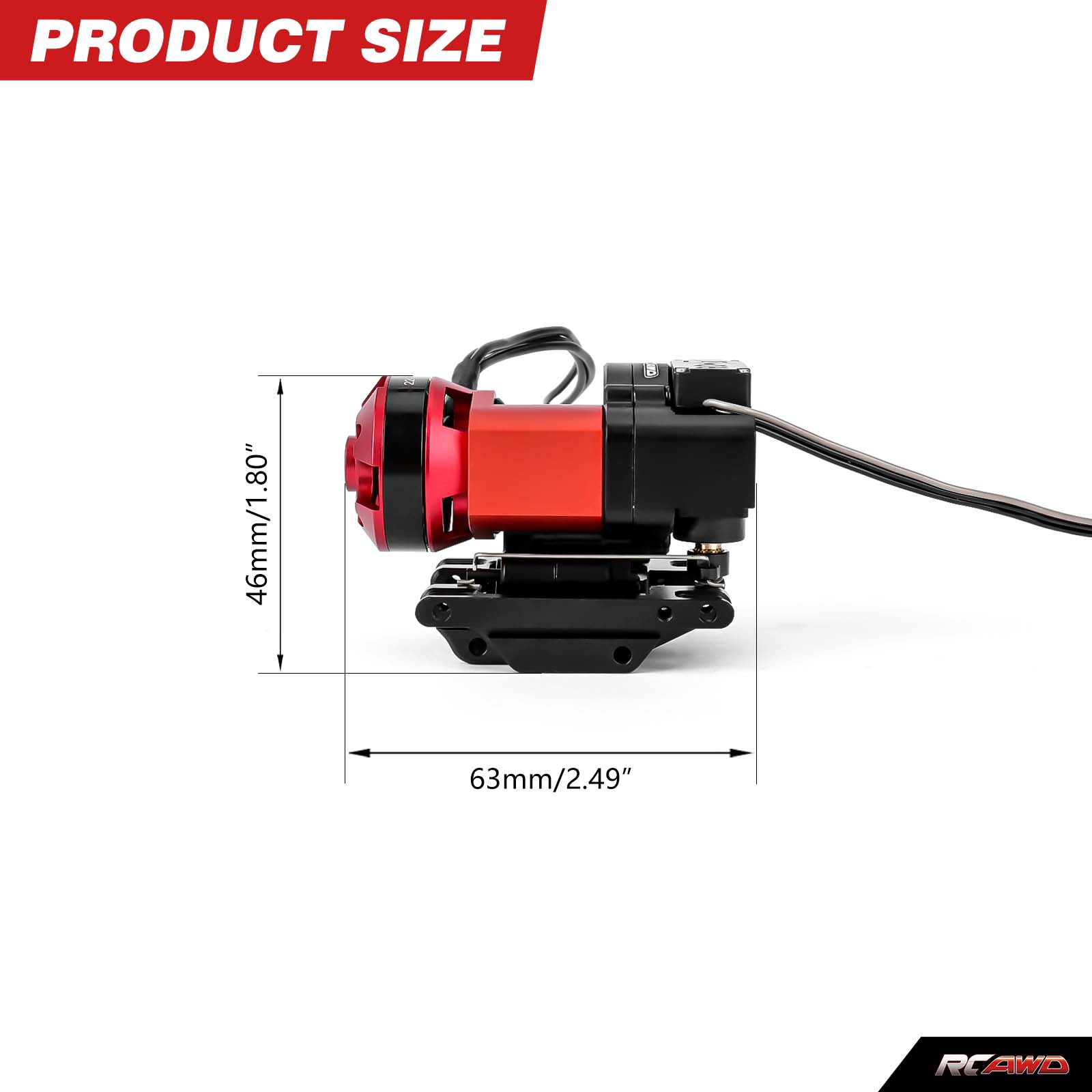 RCAWD TRX4M 2 Speed Brushless Motor Transmission GearBox Kit With Adapter Wire 30A ESC