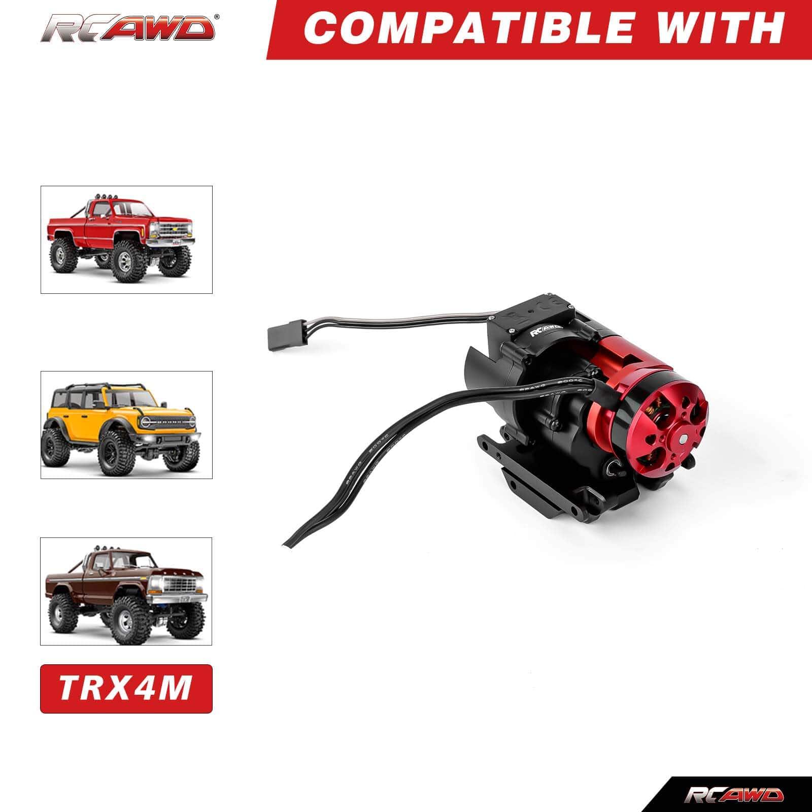 RCAWD TRX4M 2 Speed Brushless Motor Transmission GearBox Kit With Adapter Wire 30A ESC