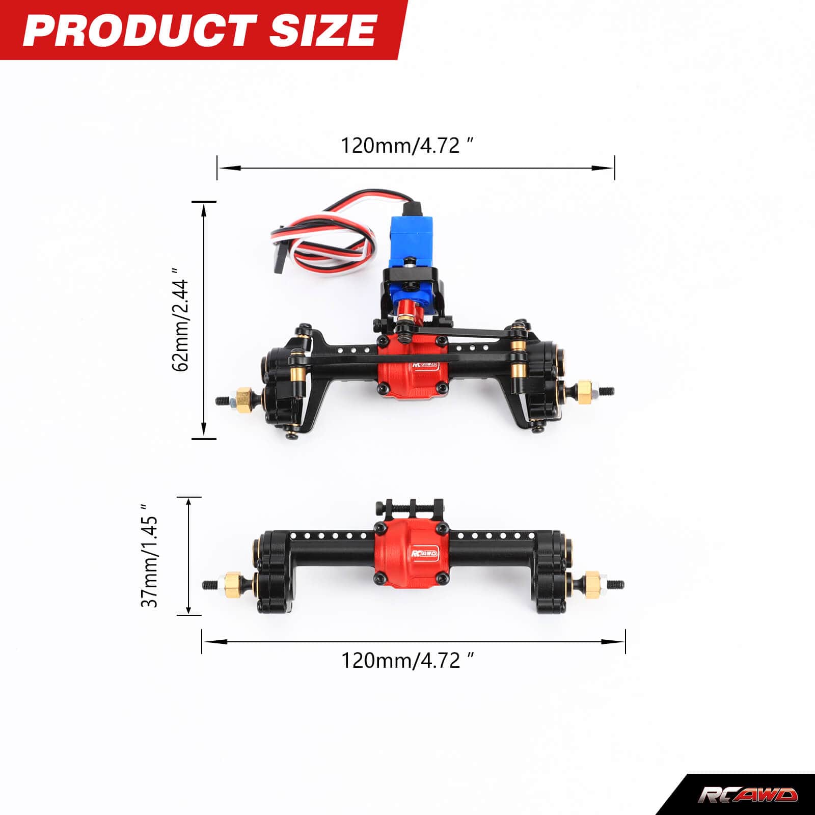 RCAWD TRXXAS TRX4M RCAWD Trx4m Front Rear Differential Portal Axles Assembly Set