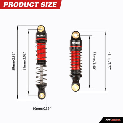 RCAWD TRXXAS TRX4M RCAWD TRX4M Oil filled Front Rear Shock Absorbers Damper Set with 12pcs replacement Spring