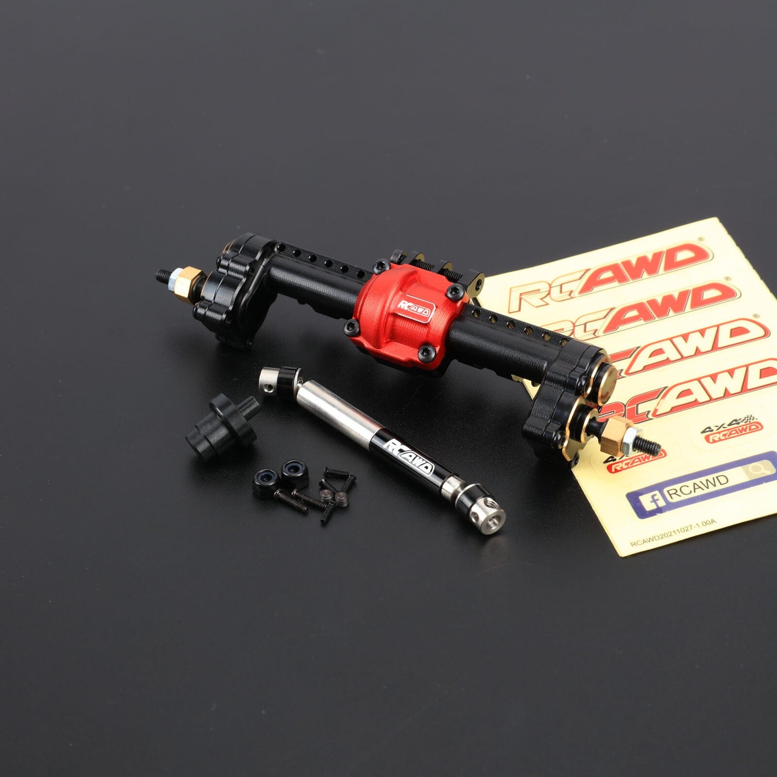 RCAWD TRXXAS TRX4M Rear / Black RCAWD Trx4m Front Rear Differential Portal Axles Assembly Set