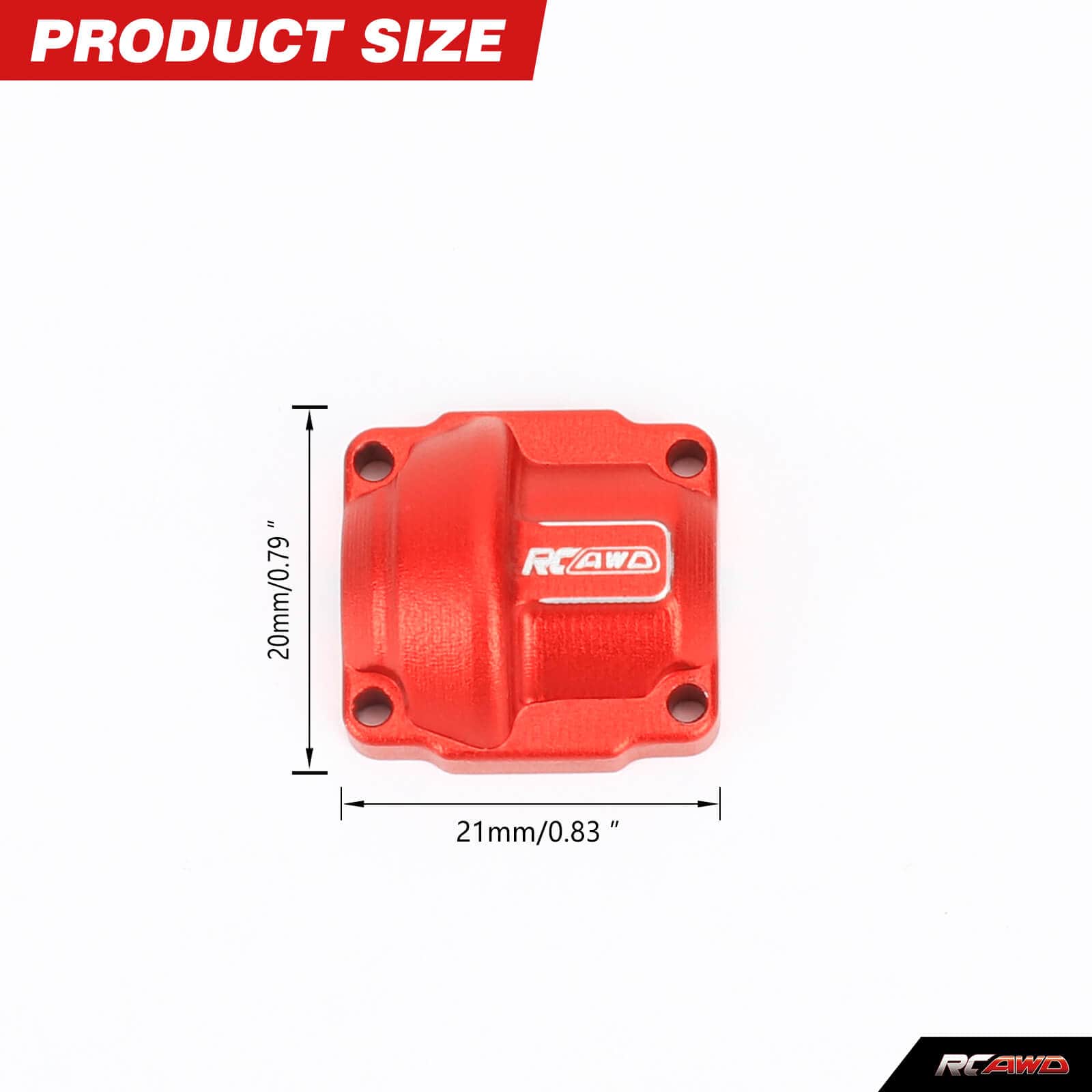 RCAWD TRXXAS TRX4M Red RCAWD Trx4m Diff Cover for RCAWD Diff Axles