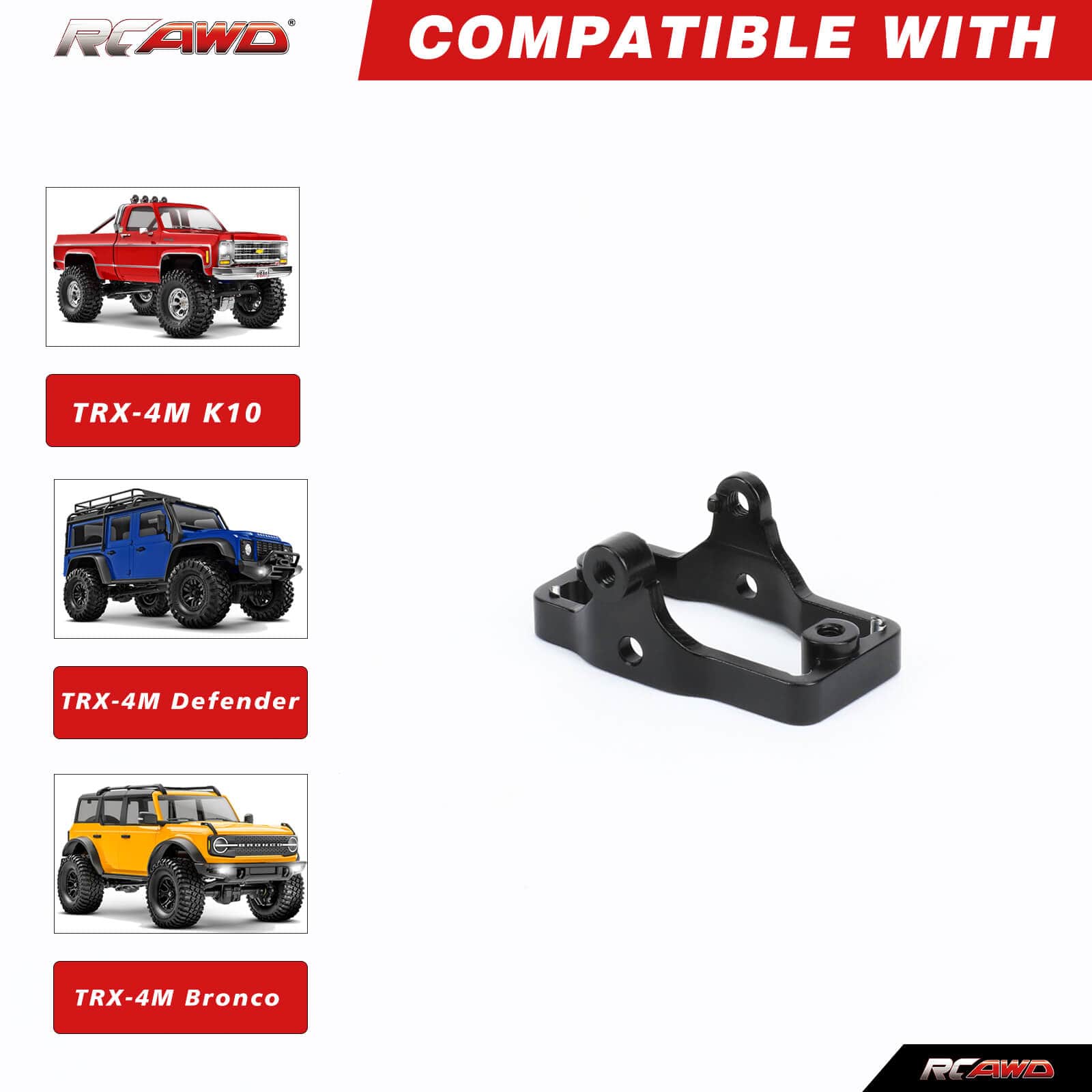 RCAWD TRXXAS TRX4M Servo Mounts RCAWD Trx4m Differential Portal Axles Servo Mounts