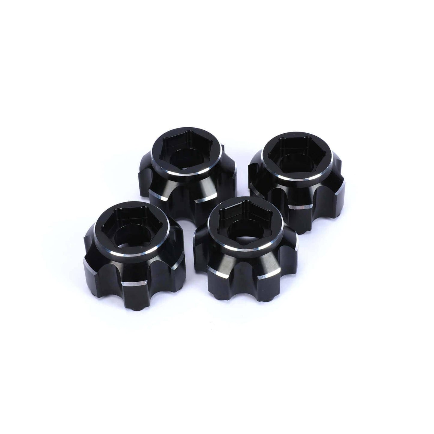 RCAWD UNIHEX UNIHEX 1/10 6x30 to 17mm Aluminum Hex Adapters for Pro-line 6x30 Removable Hex Wheels Black
