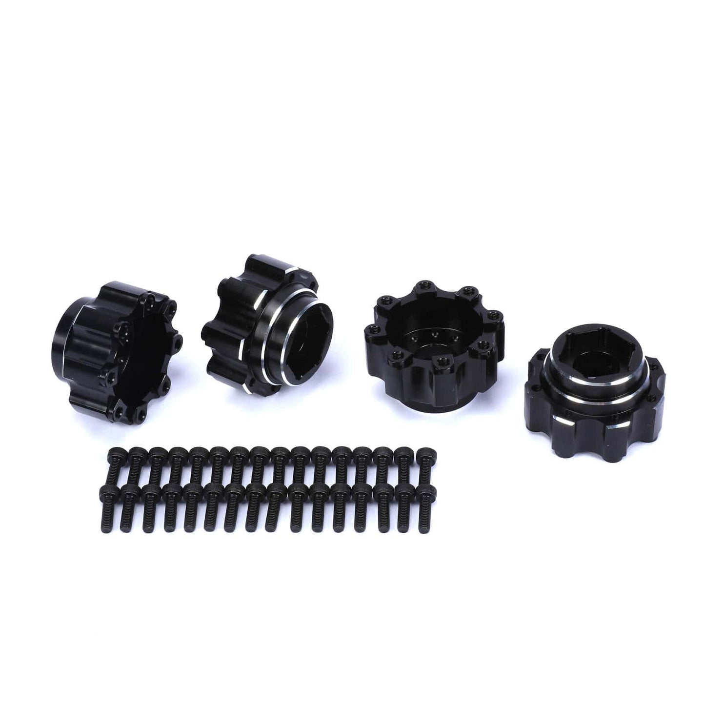RCAWD UNIHEX UNIHEX 1/8 8x32 to 17mm 1/2" Offset Aluminum Hex Adapters for Pro-line  8x32 Wheels Black