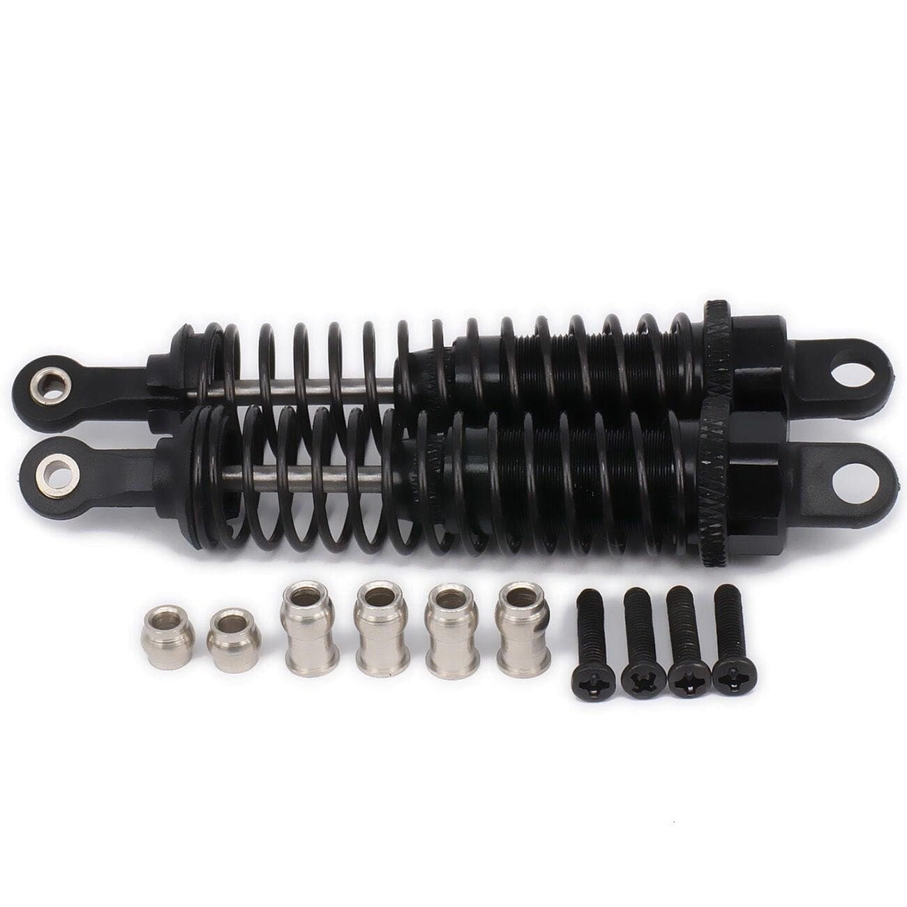RCAWD UNIVERSAL RC UPGRADE PARTS Black RCAWD 80mm Shock Absorber Damper Oil Adjustable Style for 1/16 Rc Car 2pcs
