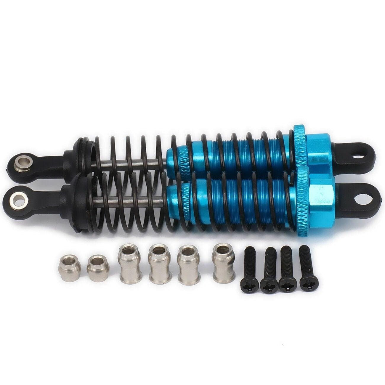 RCAWD UNIVERSAL RC UPGRADE PARTS Blue RCAWD 80mm Shock Absorber Damper Oil Adjustable Style for 1/16 Rc Car 2pcs