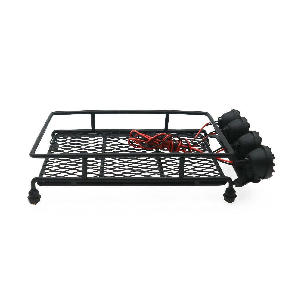 RCAWD UNIVERSAL RC UPGRADE PARTS RCAWD Roof Luggage Rack 4 LED Light RC Scale Parts