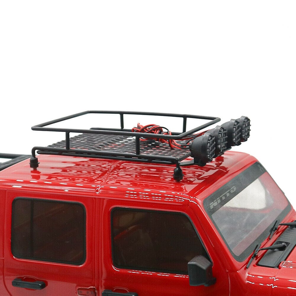 RCAWD UNIVERSAL RC UPGRADE PARTS RCAWD Roof Luggage Rack 4 LED Light RC Scale Parts