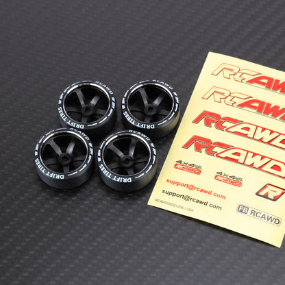 RCAWD WLTOYS K969 K989 P929 5 Spokes / Black RCAWD Drift Wheel Rims Tire Set for Kyosho WLTOYS 1/28 Upgrade Parts