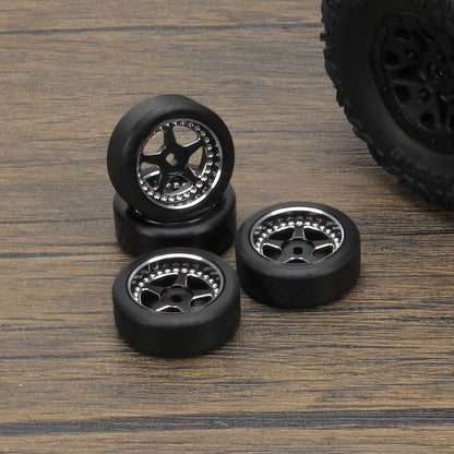 RCAWD WLTOYS K969 K989 P929 Black / Extra Large 29mm Pentagram Style RCAWD 4pcs 29*11mm RC Drift Wheel Tires for 1/28 Wltoys K969 K989 P929, kyosho mini-Z mini-Q mini-D