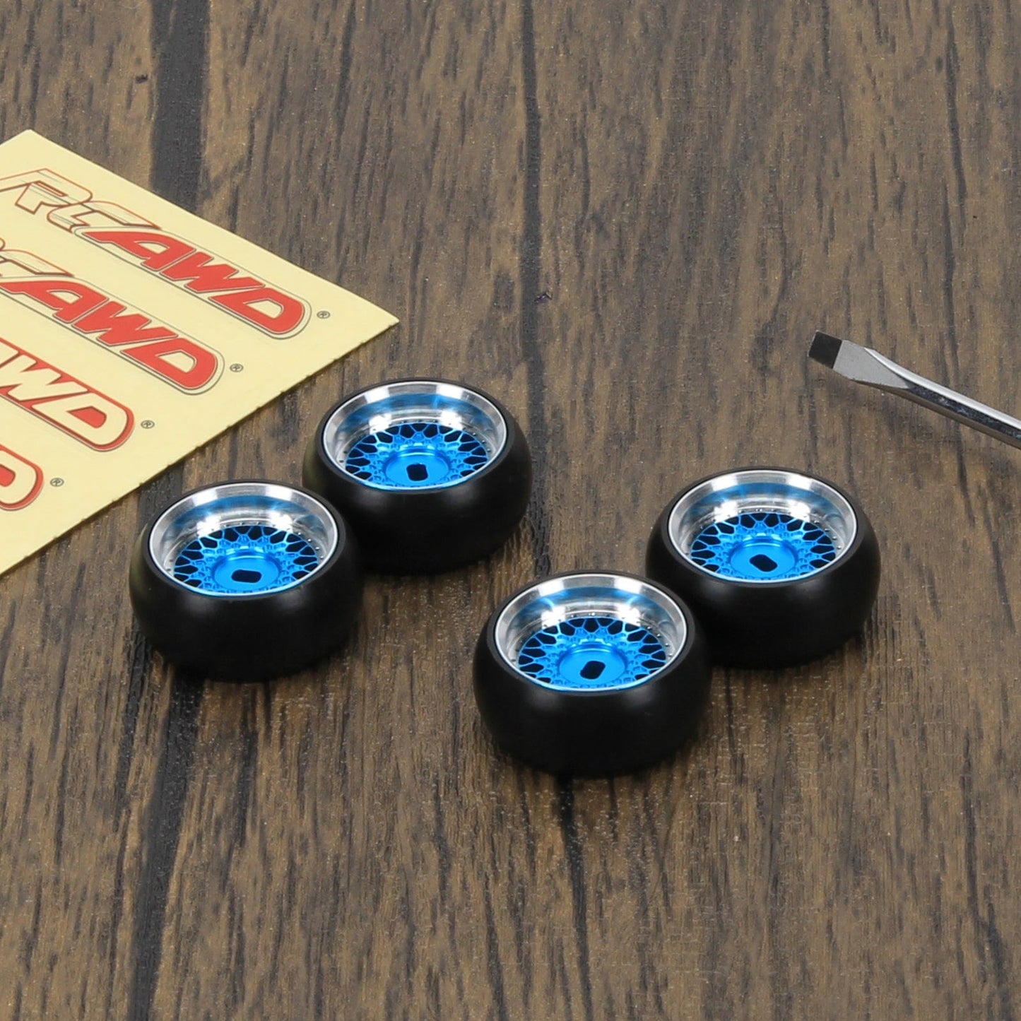 RCAWD WLTOYS K969 K989 P929 Blue RCAWD RC Drift Wheel Tires for 1/28 Wltoys K969 K989 P929, Kyosho Mini-Z mini-Q Mini-D Alloy Dirft Rim Wheel Upgrade Parts 25*11 mm Pentagram Drift Wheel Tires