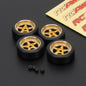 RCAWD WLTOYS K969 K989 P929 Golden / Extra Large 29mm Pentagram Style RCAWD 4pcs 29*11mm RC Drift Wheel Tires for 1/28 Wltoys K969 K989 P929, kyosho mini-Z mini-Q mini-D