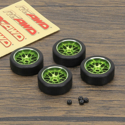 RCAWD WLTOYS K969 K989 P929 Green RCAWD 29*11mm RC Alloy Dirft Rim Wheel Drift Tires for 1/28 Wltoys K969 K989 P929, kyosho mini-Z mini-Q mini-D