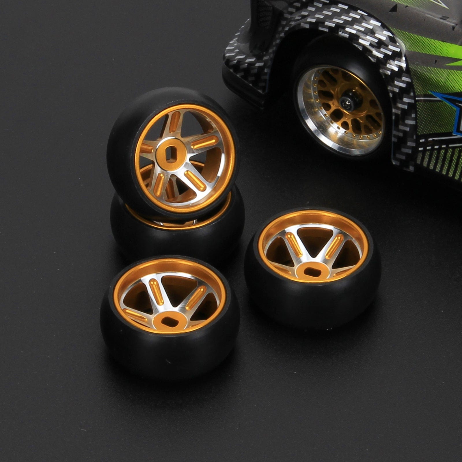 RCAWD WLTOYS K969 K989 P929 RCAWD Wltoys Upgrades 25mm Double 5 Spokes Drift Wheel Tires