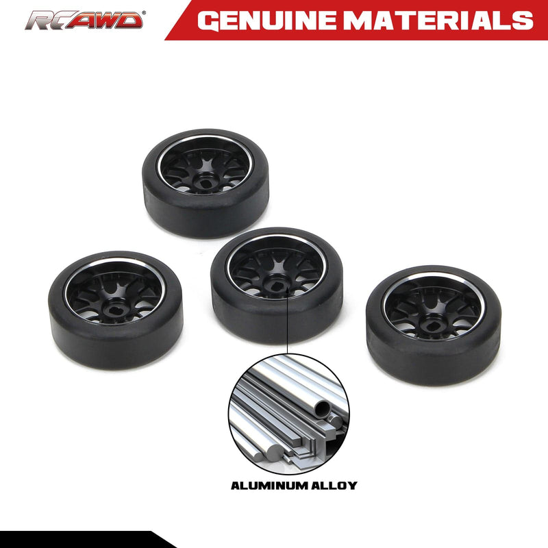 RCAWD 29*11mm RC Alloy Dirft Rim Wheel Drift Tires for 1/28 Wltoys K969 K989 P929, kyosho mini-Z mini-Q mini-D - RCAWD