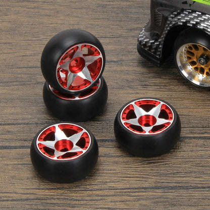 RCAWD WLTOYS K969 K989 P929 Red / Pentagram 25mm Style RCAWD 4pcs 29*11mm RC Drift Wheel Tires for 1/28 Wltoys K969 K989 P929, kyosho mini-Z mini-Q mini-D