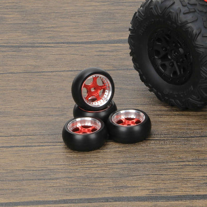 RCAWD WLTOYS K969 K989 P929 Red RCAWD 27*11mm RC Drift Wheel Tires for 1/28 Wltoys K969 K989 P929, Kyosho Mini-Z mini-Q Mini-D