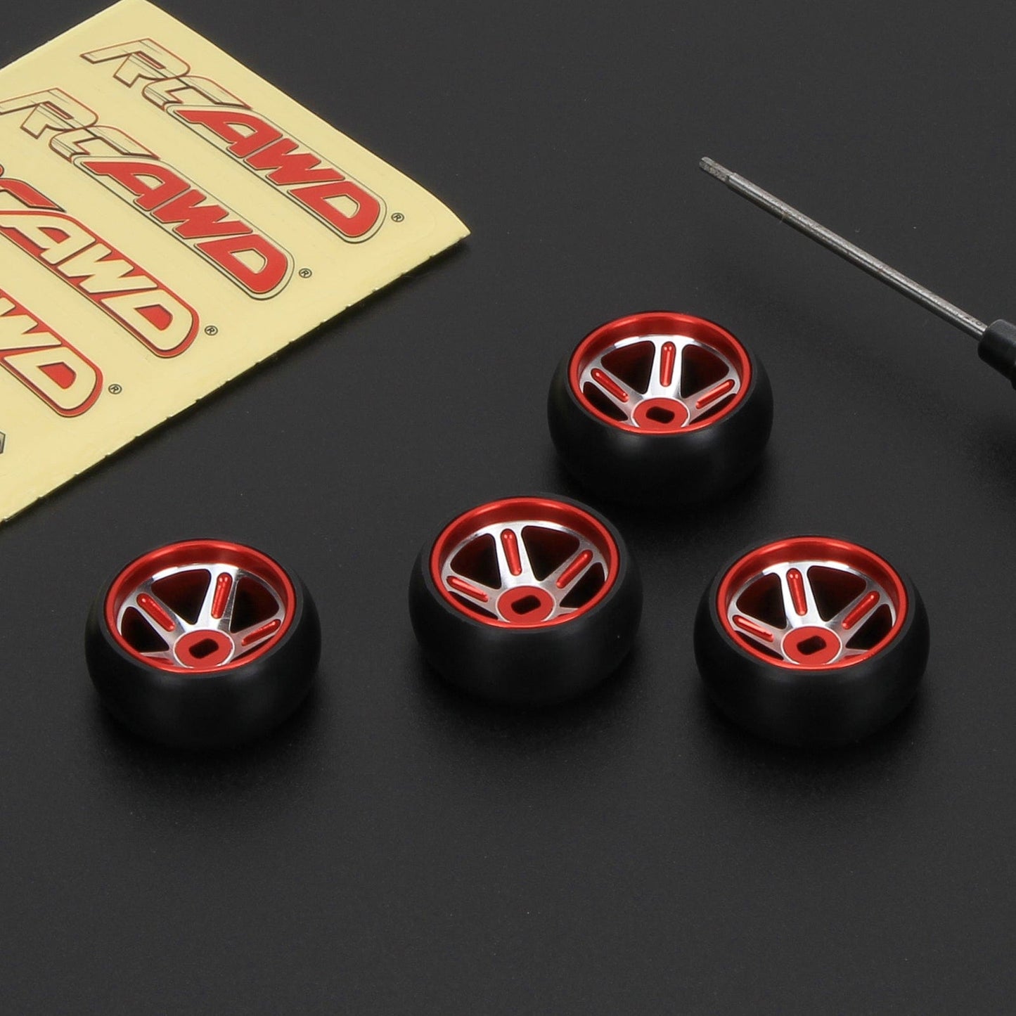 RCAWD WLTOYS K969 K989 P929 Red RCAWD 4pcs 25*11mm RC Drift Wheel Tires for 1/28 Wltoys K969 K989 P929, kyosho mini-Z mini-Q mini-D