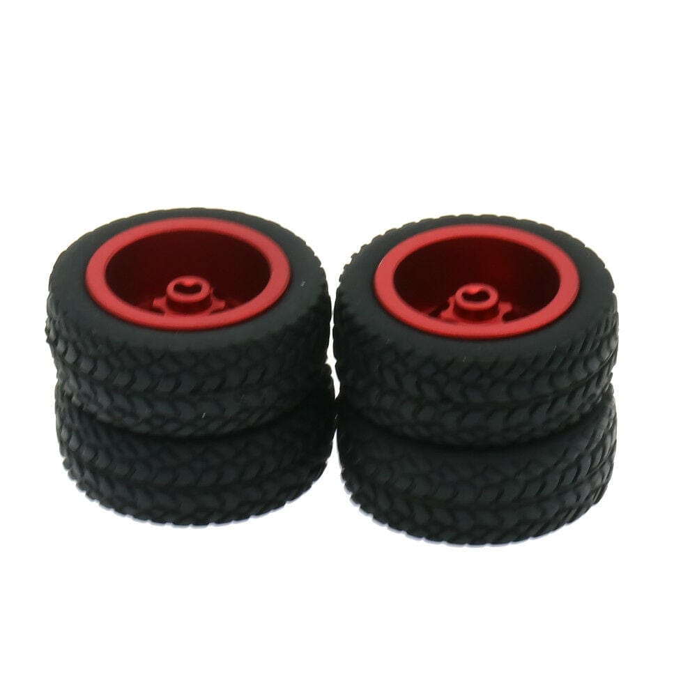 RCAWD WLTOYS K969 K989 P929 Red RCAWD Alloy Wheel Tire Set K989-53-1 for 1/28 Wltoys K969 K989 P929 4PCS