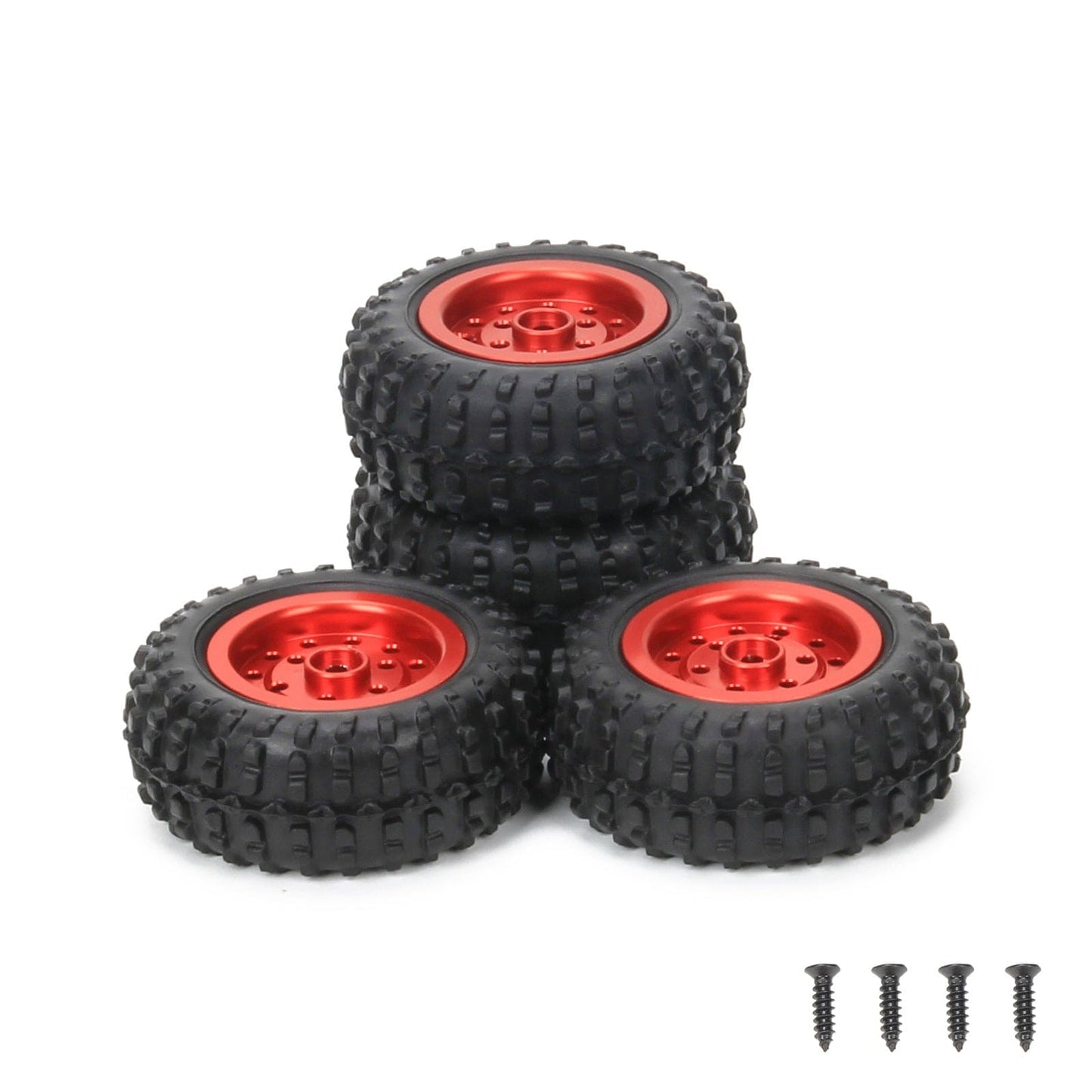 RCAWD WPL D12 18-holes Style RCAWD 50mm Alloy Wheel Rubber Tire for RC WPL D12 Drift Truck