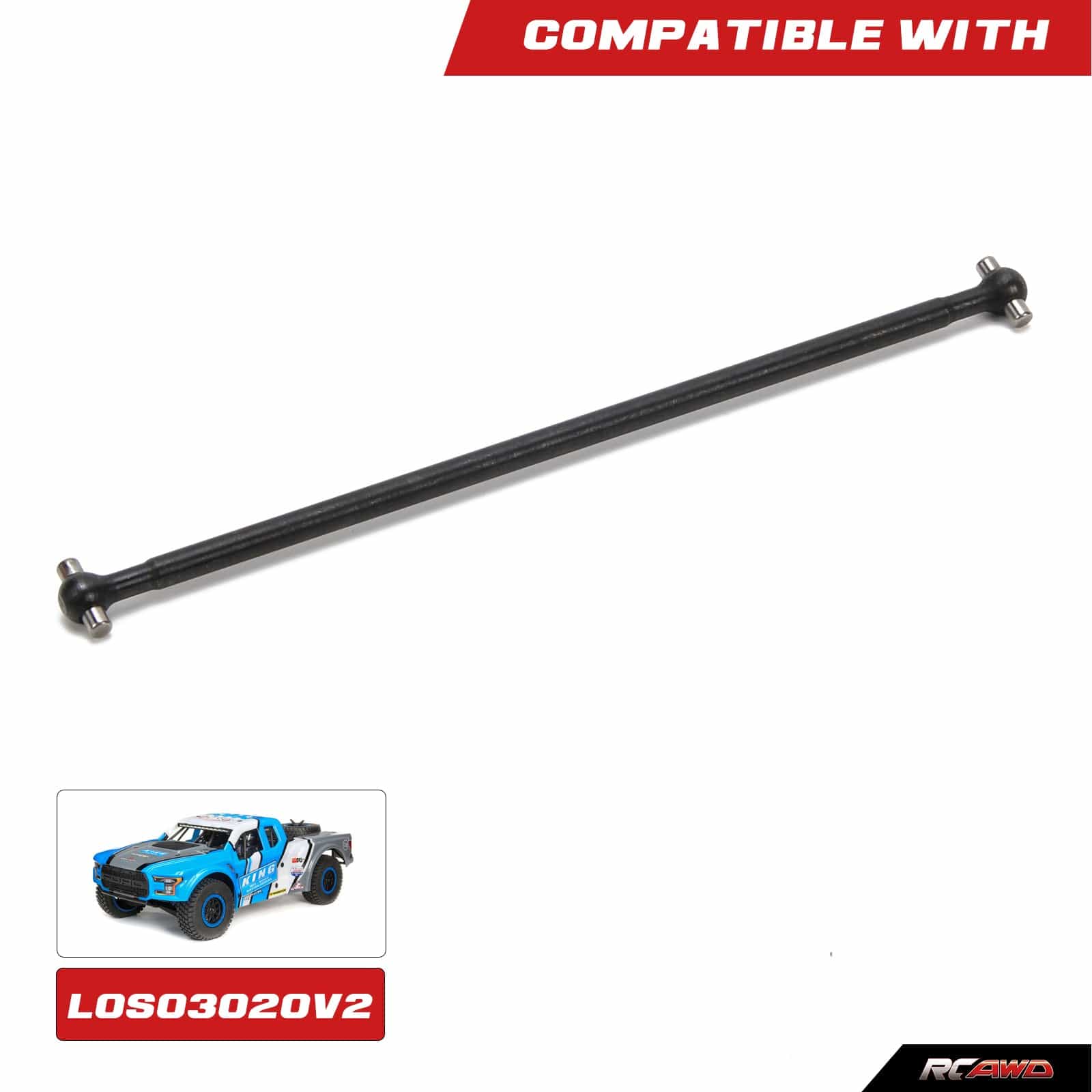 RCAWD #45 steel Front Center Drive Shaft dogbone 4*136MM  for 1-10 Losi Baja Rey RC car Upgrded part