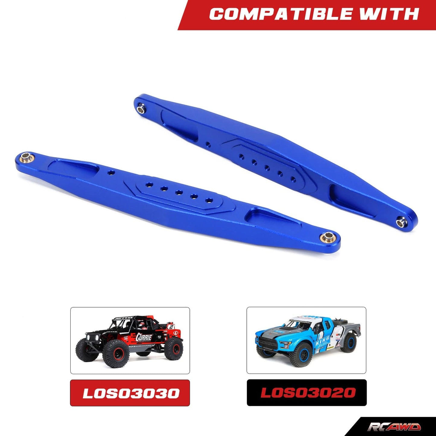 RCAWD Aluminum alloy Trailing Arm Link Set for 1-10 Losi Baja Rey/Hammer Rey RC car Upgrded part